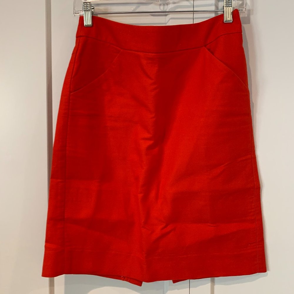 J. Crew Pencil Red Pencil Skirt